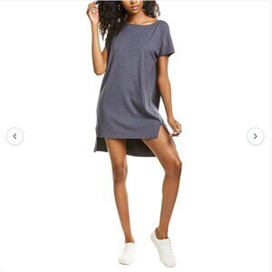 Eileen Fisher Women Ribed Knit Tunic Mini Dress M Boat Neck Stretch Shor…